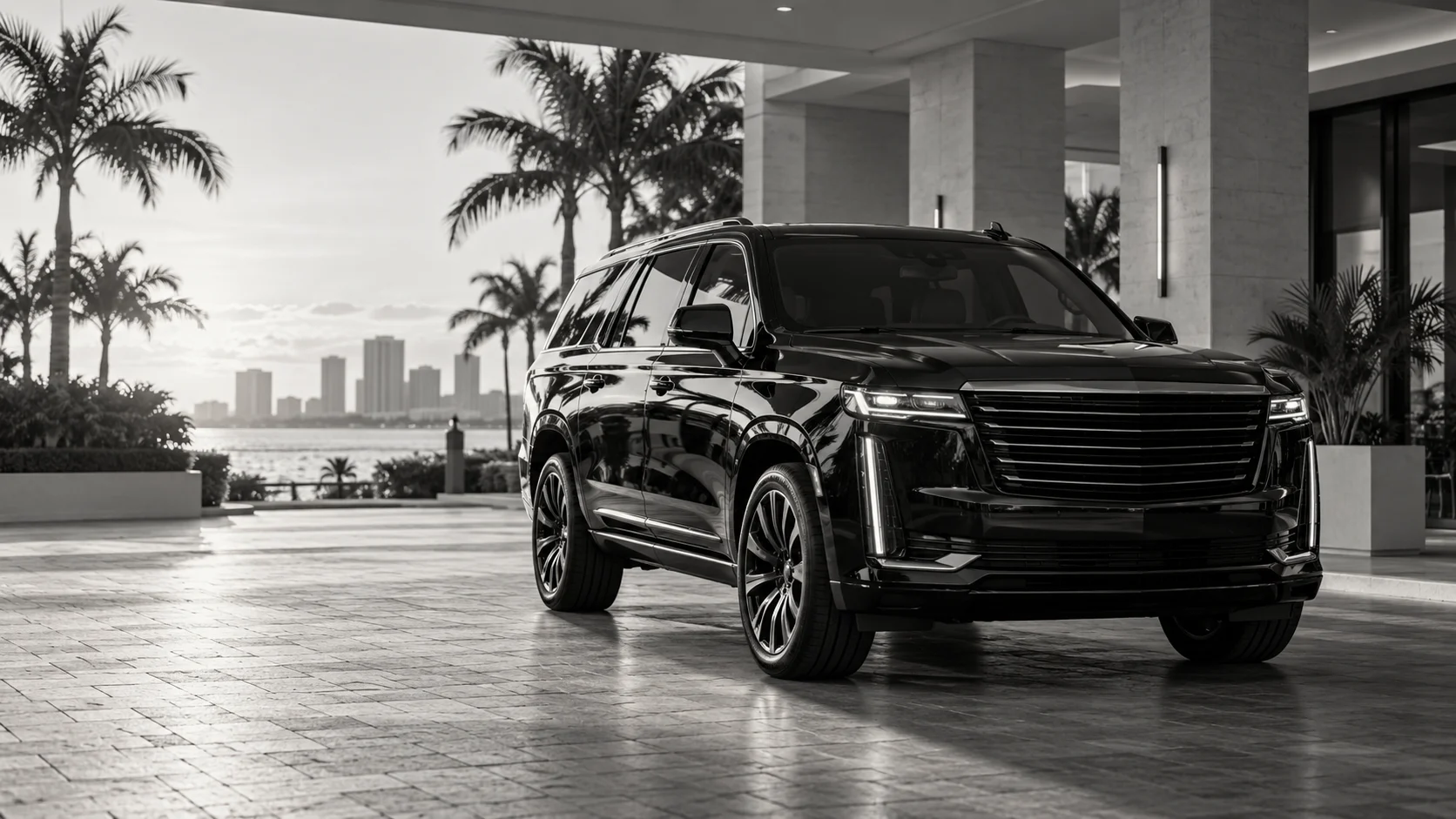 Black SUV illustrating private Orlando airport car service